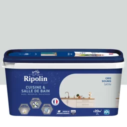 Peinture Mur Cuisine Et Bain Ripolin Gris Souris Satiné 2 L
