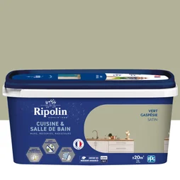 Peinture Mur Cuisine Et Bain Ripolin Vert Gaspésie Satiné 2 L