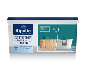 Peinture Mur Cuisine Et Bain Ripolin Bleu Pop Satiné 2 L