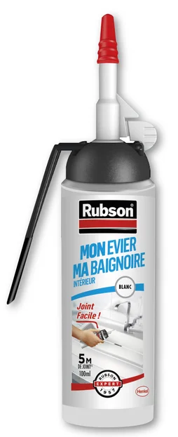Mastic silicone cuisine/bain blanc RUBSON cartouche sans pistolet 100 ml