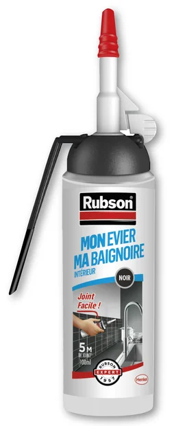 Mastic silicone cuisine/bain noir RUBSON cartouche sans pistolet 100 ml