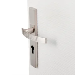 Poignée De Porte Louna Trou De Cylindre, Zinc Nickelé, 195 Mm