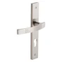 Poignée De Porte Louna Trou De Cylindre, Zinc Nickelé, 195 Mm