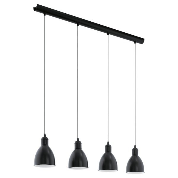 Suspension, E27 Style Industriel Priddy Métal Noir 4 X 60 W Eglo