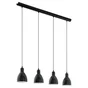 Suspension, E27 Style Industriel Priddy Métal Noir 4 X 60 W Eglo