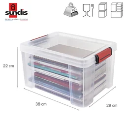  Boîte SUNDIS plastique transparent L.29 X P.38 X H.22 cm