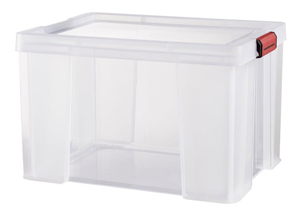 bac de rangement  plastique transparent l.39 x P.50 x H.32.5 cm