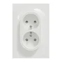 Double prise avec terre verticale complet Odace, SCHNEIDER ELECTRIC, blanc
