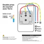 Double prise avec terre verticale complet Odace, SCHNEIDER ELECTRIC, blanc