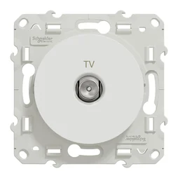 Prise tv à assembler Odace, SCHNEIDER ELECTRIC, blanc