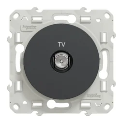 Prise tv à assembler Odace, SCHNEIDER ELECTRIC, gris anthracite