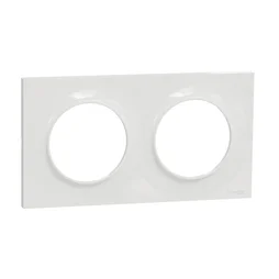 Plaque double Odace Styl, SCHNEIDER ELECTRIC, blanc