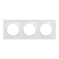 Plaque triple Odace Styl, SCHNEIDER ELECTRIC, blanc