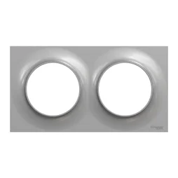 Plaque double Odace Styl, SCHNEIDER ELECTRIC, aluminium