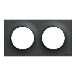 Plaque double Odace Styl, SCHNEIDER ELECTRIC, anthracite