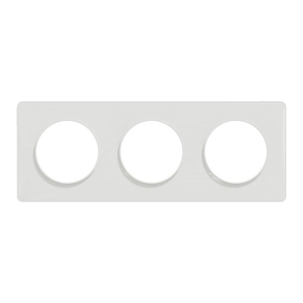 Plaque triple Odace Touch, SCHNEIDER ELECTRIC, blanc