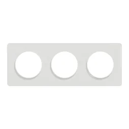 Plaque triple Odace Touch, SCHNEIDER ELECTRIC, blanc
