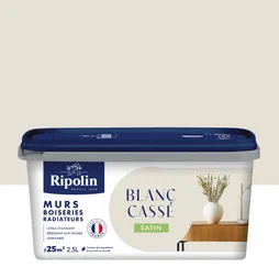 Peinture mur, boiserie, radiateur blanc cassé satiné RIPOLIN Intérieur 2.5l