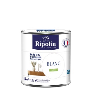 Peinture Mur, Boiserie, Radiateur Ripolin Blanc Satiné 0.5 L