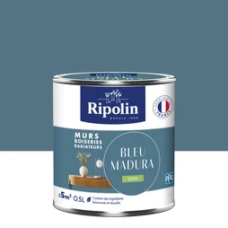 Peinture Mur, Boiserie, Radiateur Ripolin Bleu Madura Satiné 0.5 L
