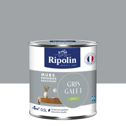 Peinture Mur, Boiserie, Radiateur Ripolin Gris Galet Satiné 0.5 L