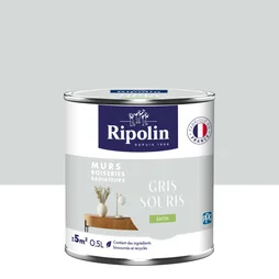 Peinture Mur, Boiserie, Radiateur Ripolin Gris Souris Satiné 0.5 L