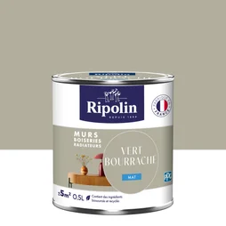 Peinture mur, boiserie, radiateur vert bourrache mat RIPOLIN Intérieur 0.5l