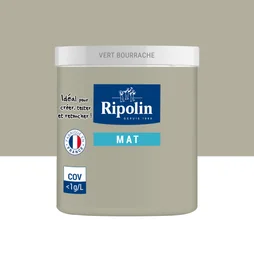 Testeur peinture mat murs et boiseries, RIPOLIN, vert bourrache 0.075 litre