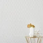 Papier Peint Vinyle Motif Geo Blanc/Or