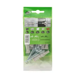 Lot De 10 Chevilles Et Vis À Expansion Standers, Diam.6 Mm X L.40 Mm