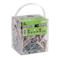Lot De 200 Chevilles Et Vis À Expansion Standers, Diam.8 Mm X L.50 Mm
