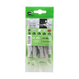 Lot De 5 Chevilles Et Vis À Expansion Standers, Diam.8 Mm X L.50 Mm
