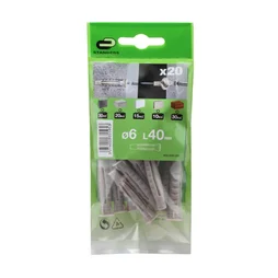 Lot de 20 chevilles à expansion STANDERS, diam.6 Mm X L.40 Mm