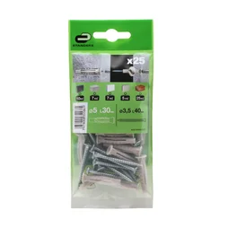 Lot De 25 Chevilles Et Vis À Expansion Standers, Diam.5 Mm X L.30 Mm
