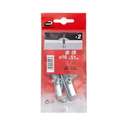 Lot De 2 Chevilles À Ressort Et Crochet À Ressort Standers, Diam.16 X L.100 Mm