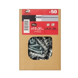 Lot De 50 Cheville Et Vis À Visser Standers, Diam.13 X L.31 Mm
