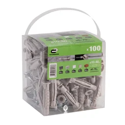 Lot De 100 Chevilles Et Vis À Expansion Standers, Diam.10 X L.60 Mm