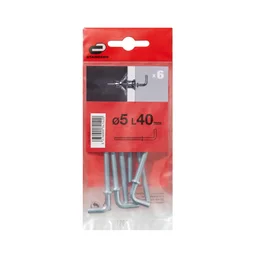 6 Gonds Acier Standers, Diam.5 X L.40 Mm