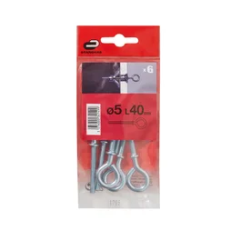 6 Pitons Acier Standers, Diam.5 X L.40 Mm