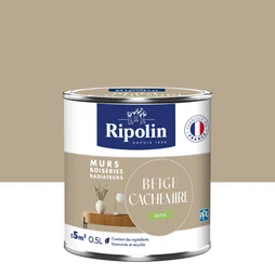 Peinture mur, boiserie, radiateur beige cachemire satiné RIPOLIN Intérieur 0.5 L