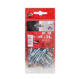 Lot de 20 chevilles à expansion, STANDERS, diam.8 x L.34 mm