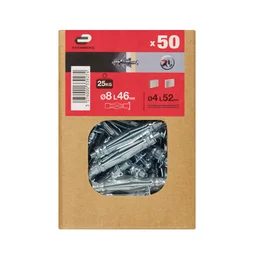 Lot de 50 chevilles à expansion, STANDERS, diam.8 x L.46 mm