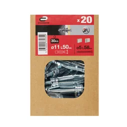 20 Chevilles À Expansion Standers, Diam.11 X L.50 Mm
