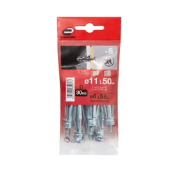 Lot De 6 Chevilles À Expansion Standers, Diam.11 X L.50 Mm