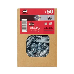 Lot de 50 chevilles à expansion, STANDERS, diam.8 x L.34 mm
