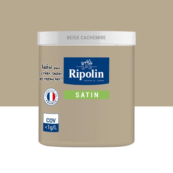 Testeur de peinture intérieur mur / boiserie / radiateur, RIPOLIN, 0.075 L beige cachemire satiné