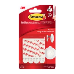 Lot de 10 languettes adhésives standard COMMAND, blanc