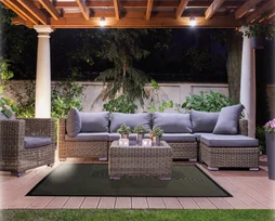 Tapis extérieur gris rectangulaire, l.120 x L.180 cm Outdoor