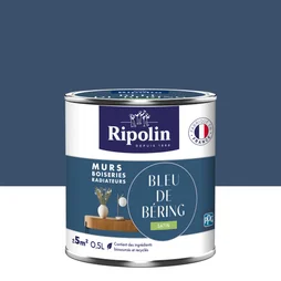 Peinture Mur, Boiserie, Radiateur Ripolin Bleu De Béring Satiné 0.5 L