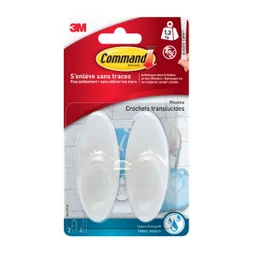 Lot de 2 crochets résistant à l'eau glacé, COMMAND blanc 1.3 kg